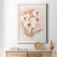 White and Coral Orchid I - Barnwood Framed Canvas Print