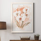 White and Coral Orchid I - Barnwood Framed Canvas Print