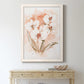 White and Coral Orchid I - Barnwood Framed Canvas Print