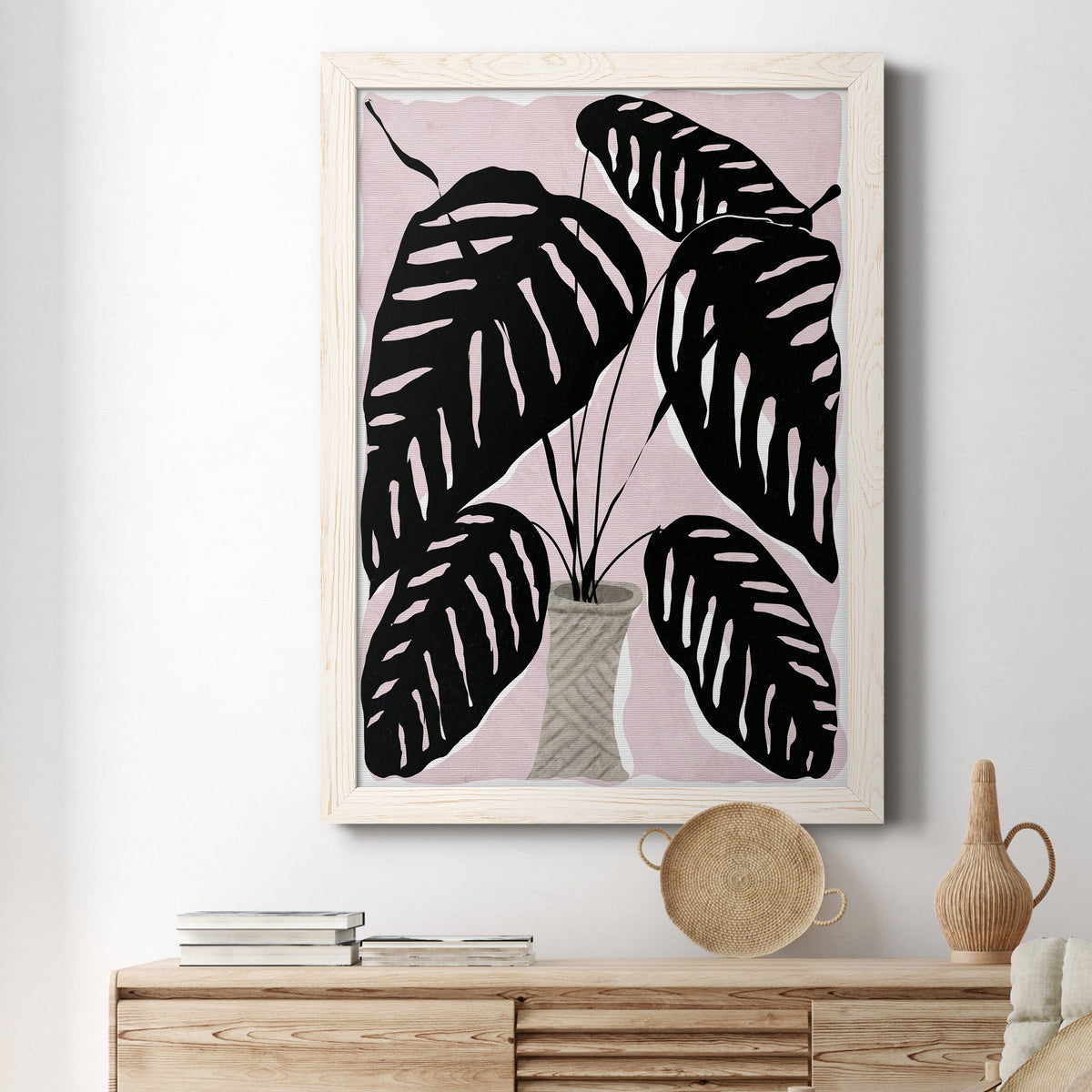 Potted Plant I - Barnwood Framed Canvas Print