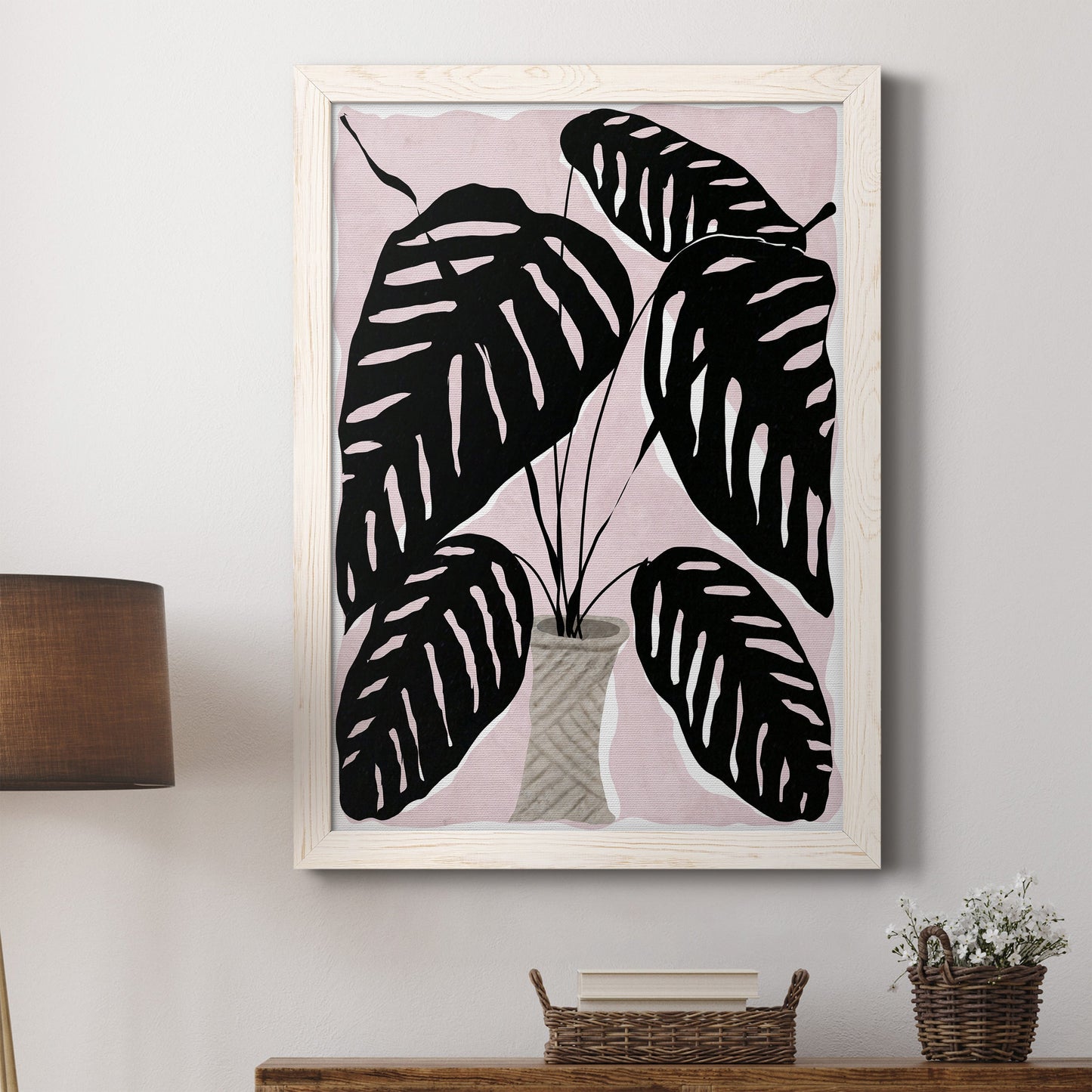 Potted Plant I - Barnwood Framed Canvas Print