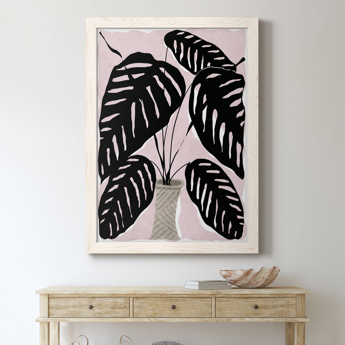Potted Plant I - Barnwood Framed Canvas Print