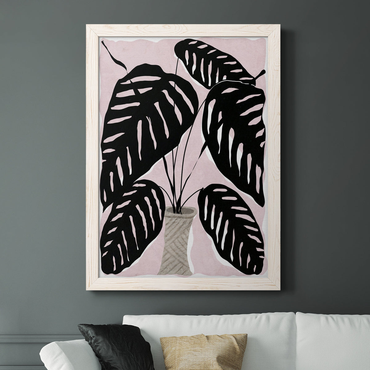 Potted Plant I - Barnwood Framed Canvas Print