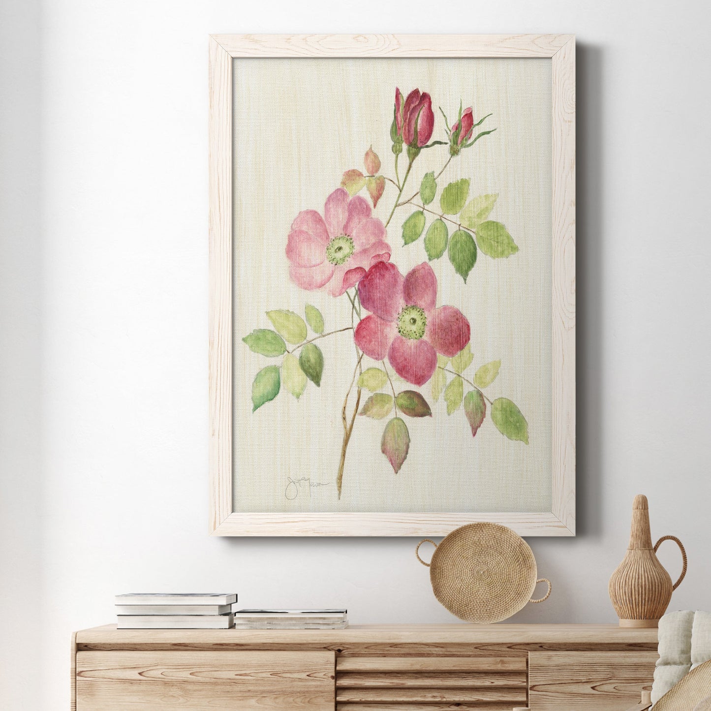 Dusty Rose I - Barnwood Framed Canvas Print