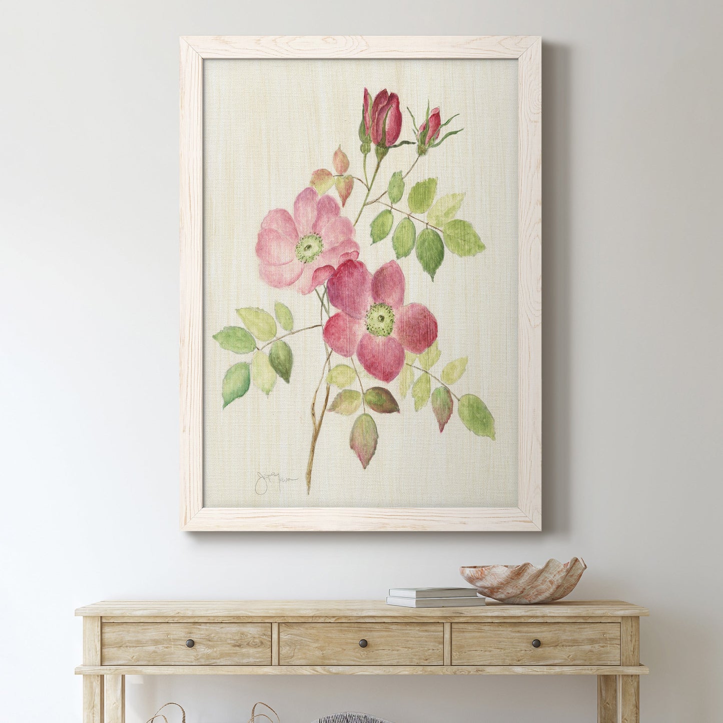 Dusty Rose I - Barnwood Framed Canvas Print
