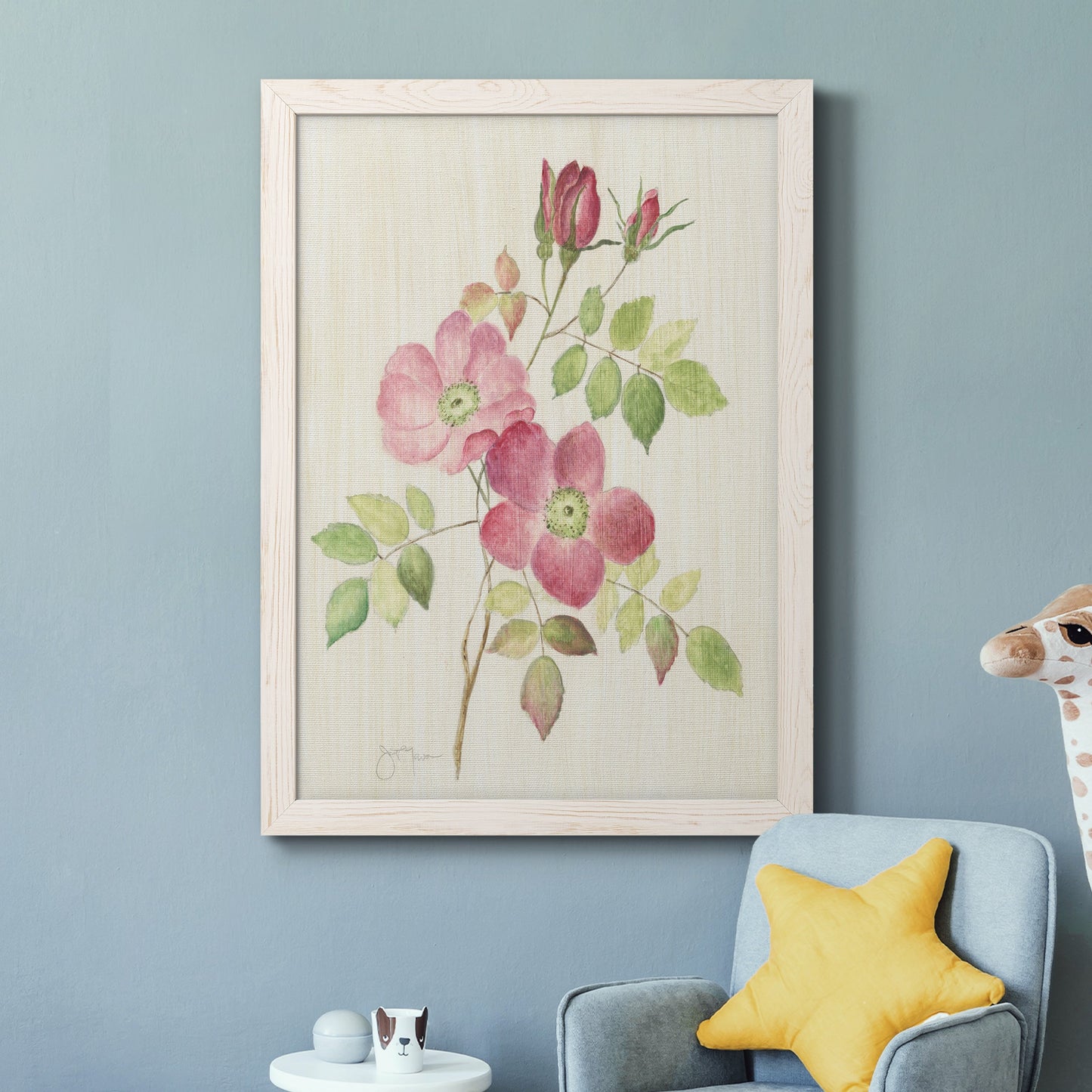 Dusty Rose I - Barnwood Framed Canvas Print