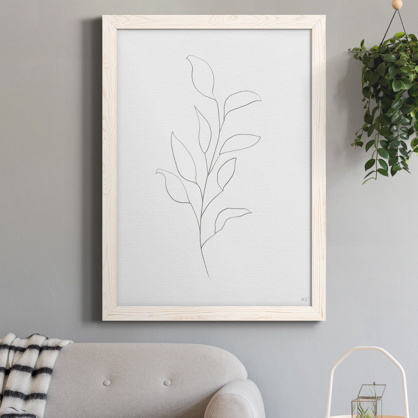Botanical Gesture VI - Barnwood Framed Canvas Print