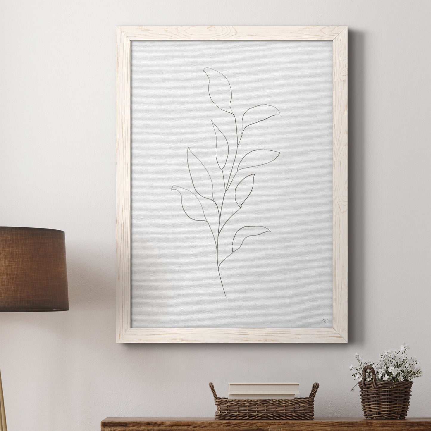 Botanical Gesture VI - Barnwood Framed Canvas Print