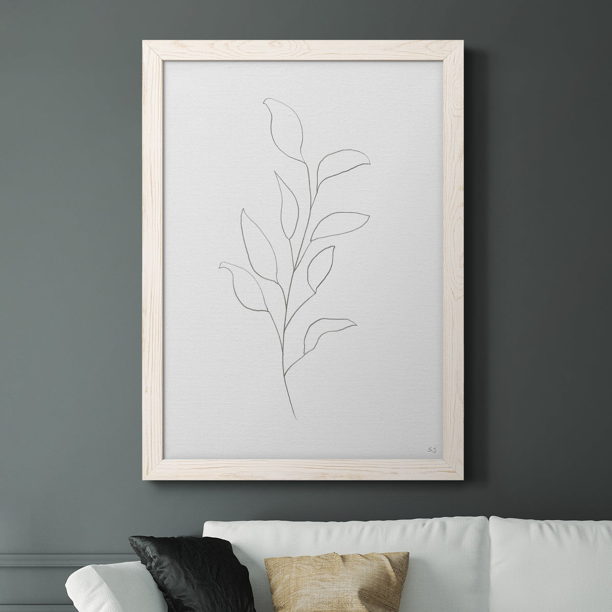 Botanical Gesture VI - Barnwood Framed Canvas Print