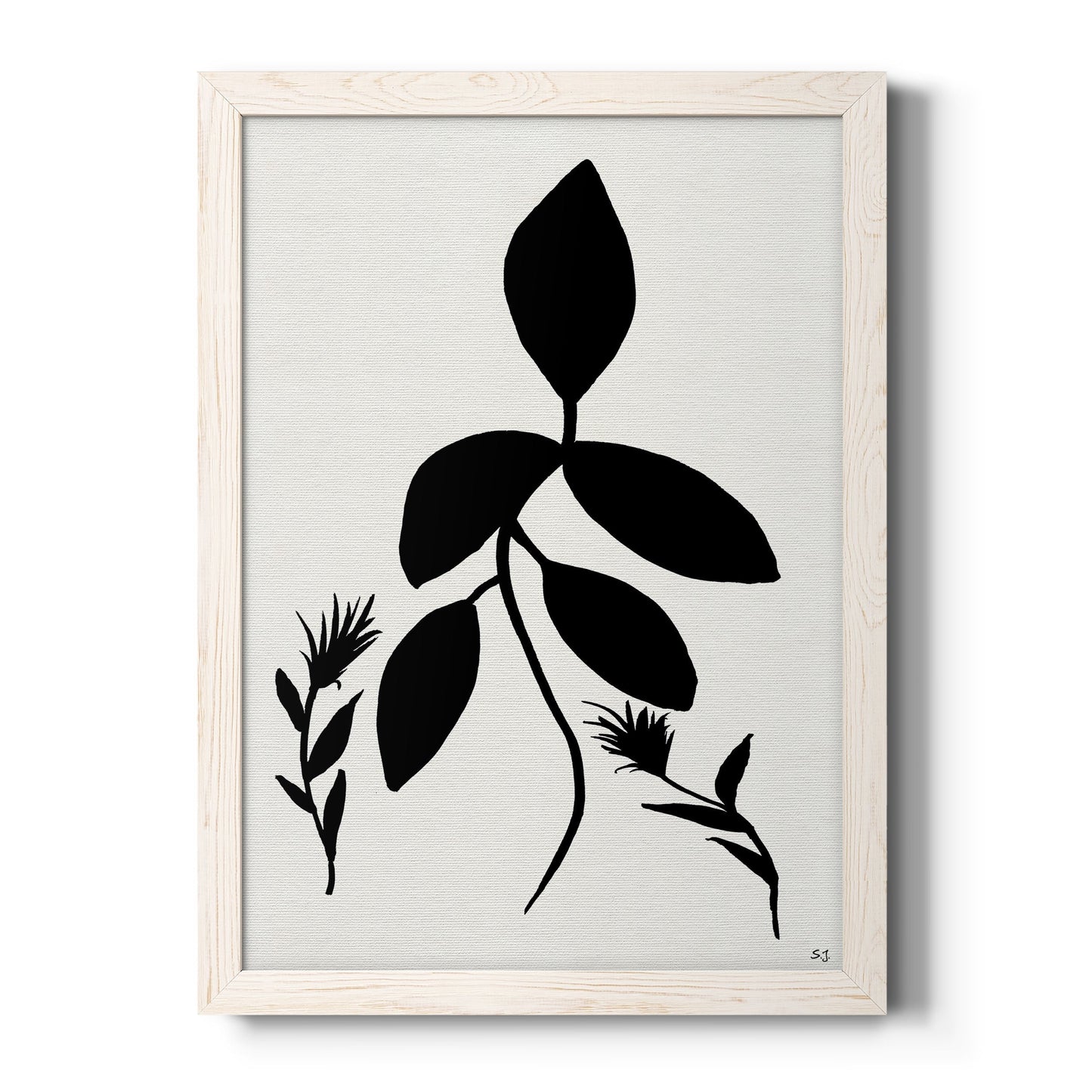 Silhouette Garden I - Barnwood Framed Canvas Print