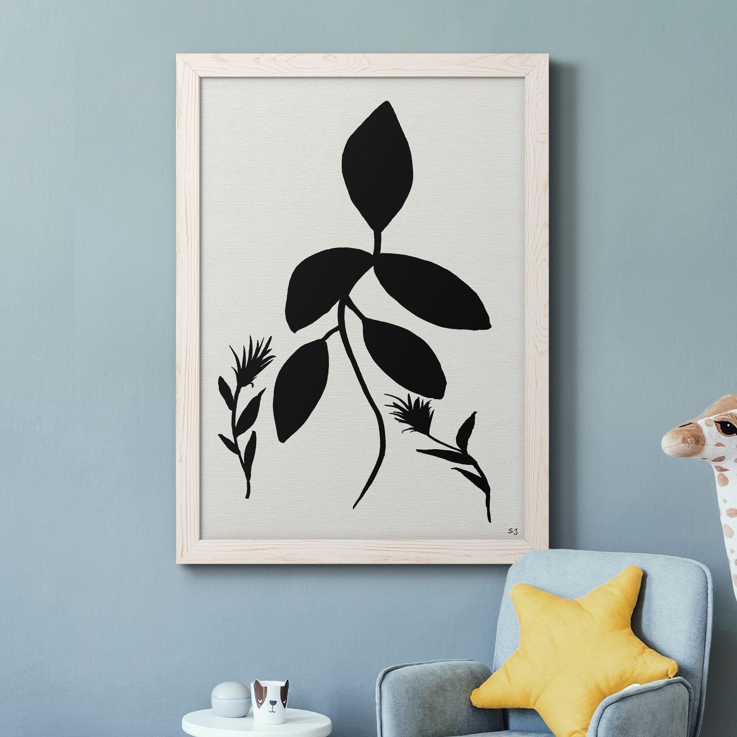 Silhouette Garden I - Barnwood Framed Canvas Print