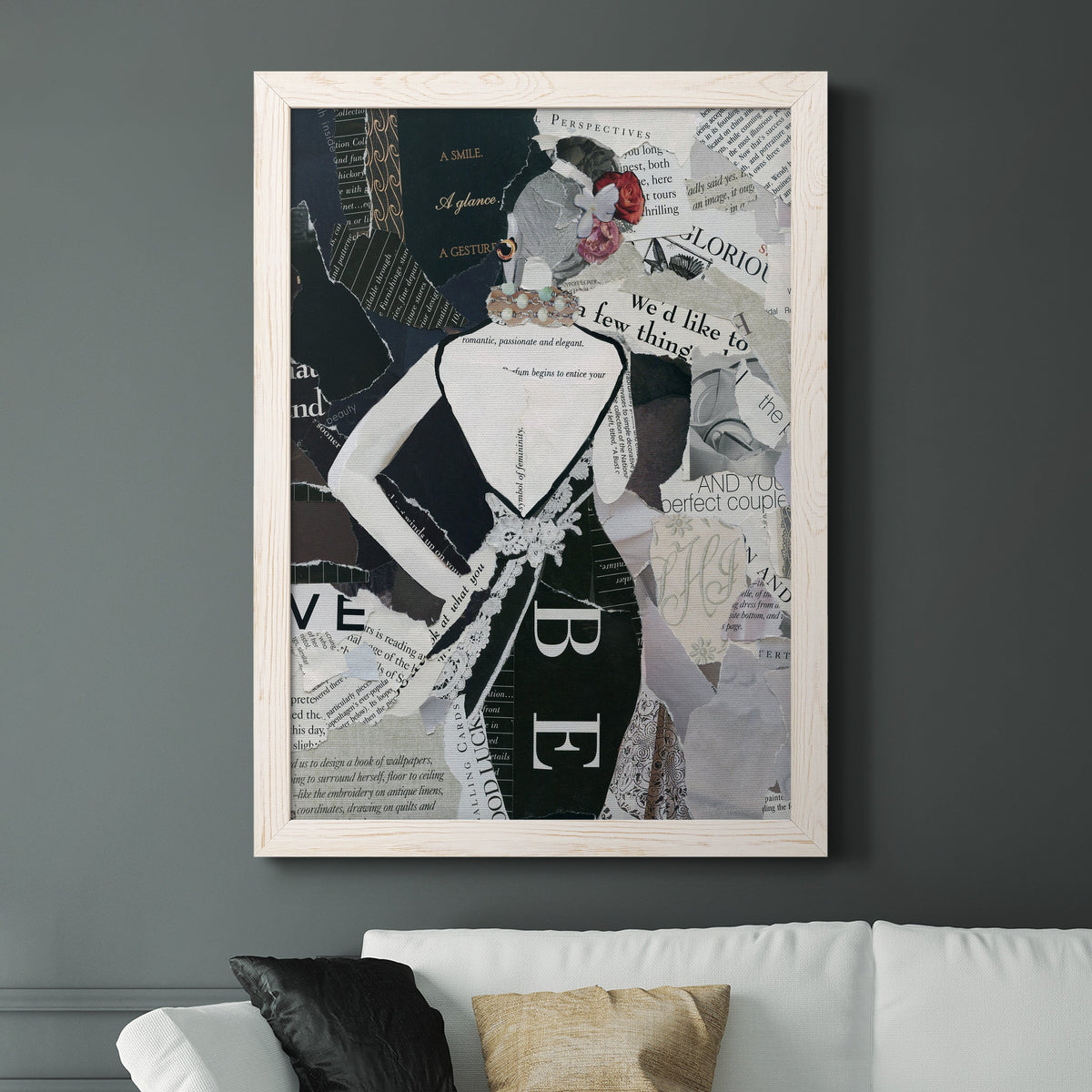 Fashion Mosaic II - Barnwood Framed Canvas Print