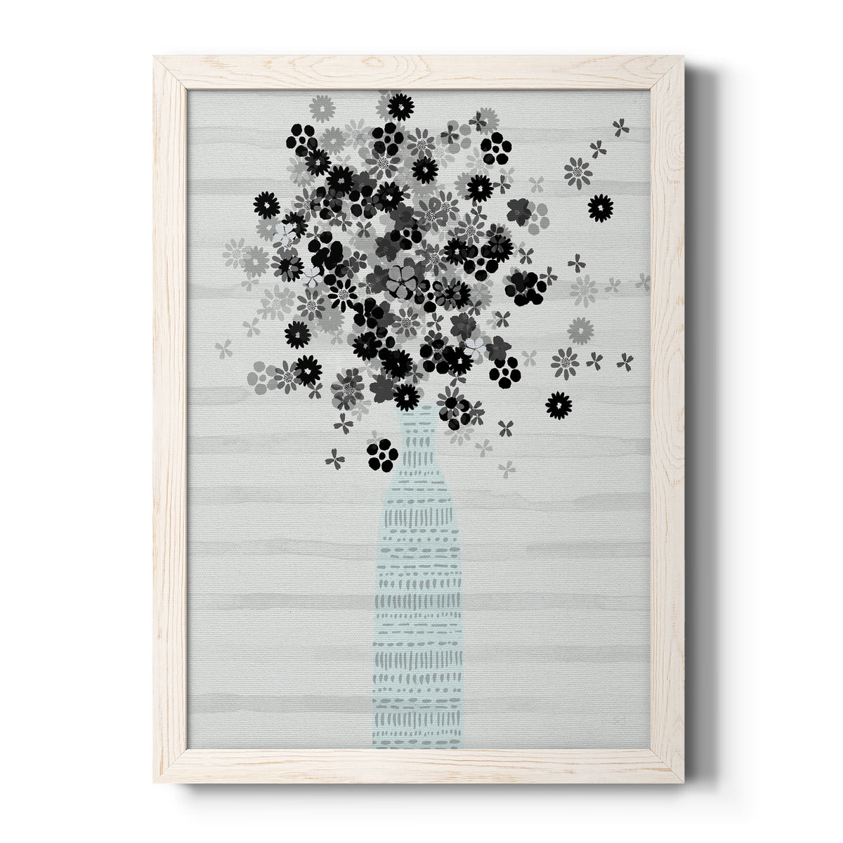 Bouquet of Black & White - Barnwood Framed Canvas Print