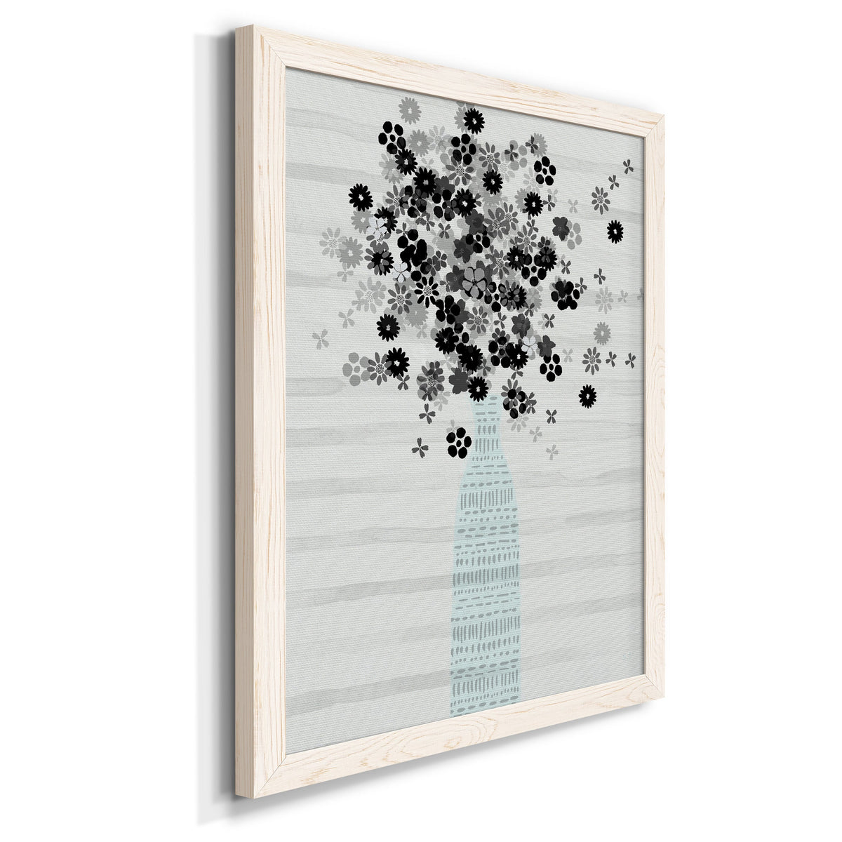 Bouquet of Black & White - Barnwood Framed Canvas Print