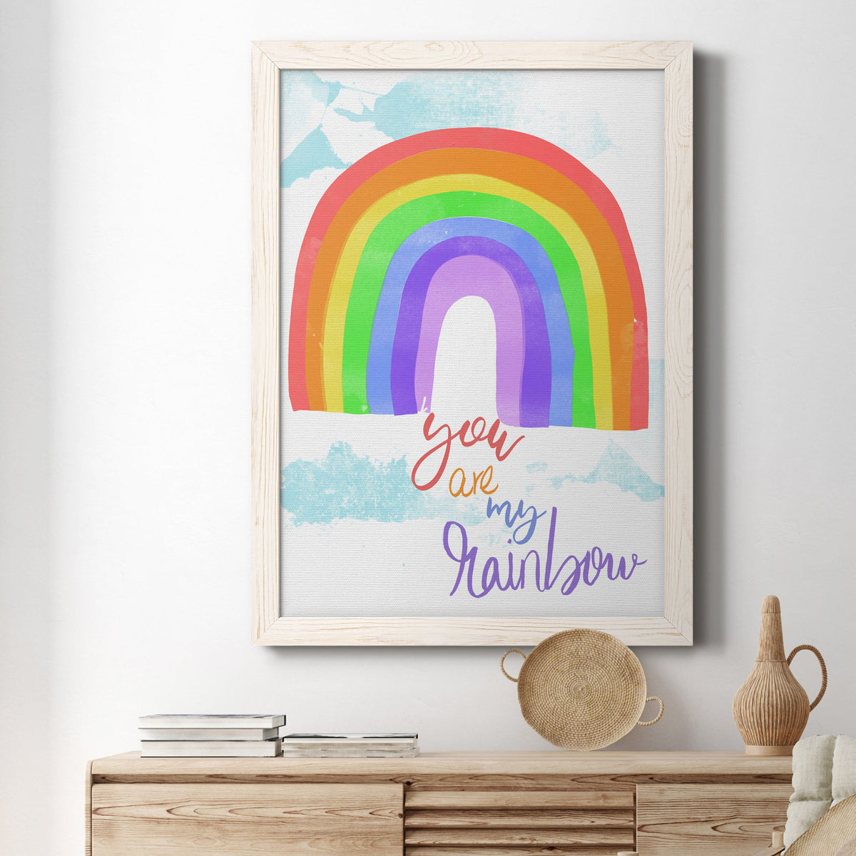 You Are My Rainbow - Barnwood Framed Canvas Print