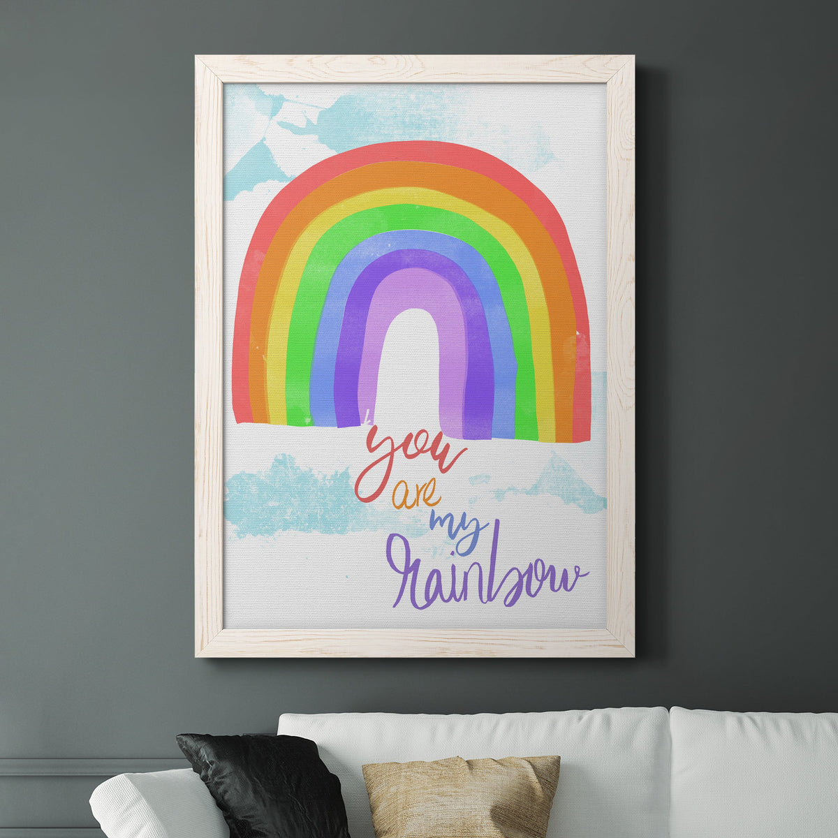 You Are My Rainbow - Barnwood Framed Canvas Print