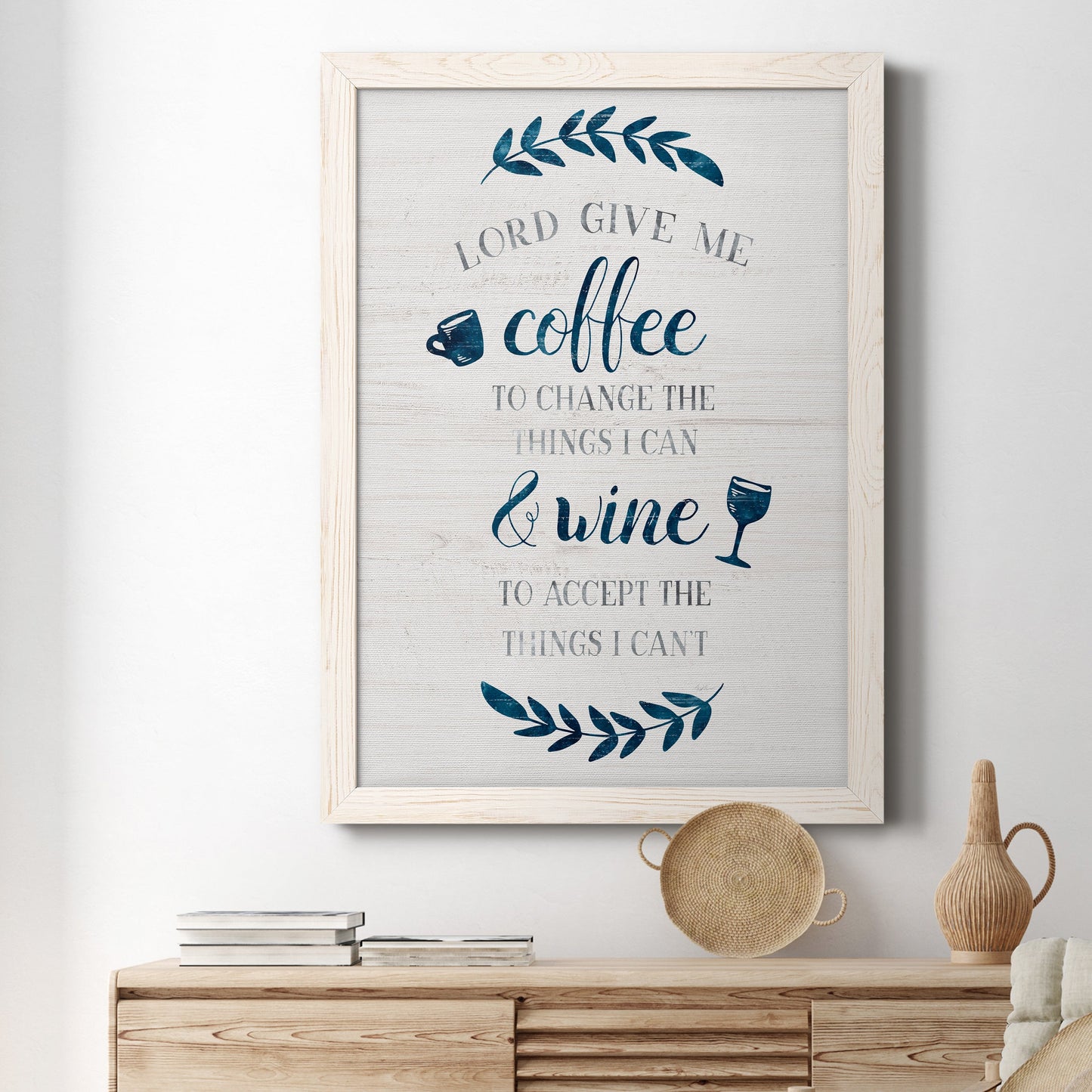 Coffee & Wine - Barnwood Framed Canvas Print