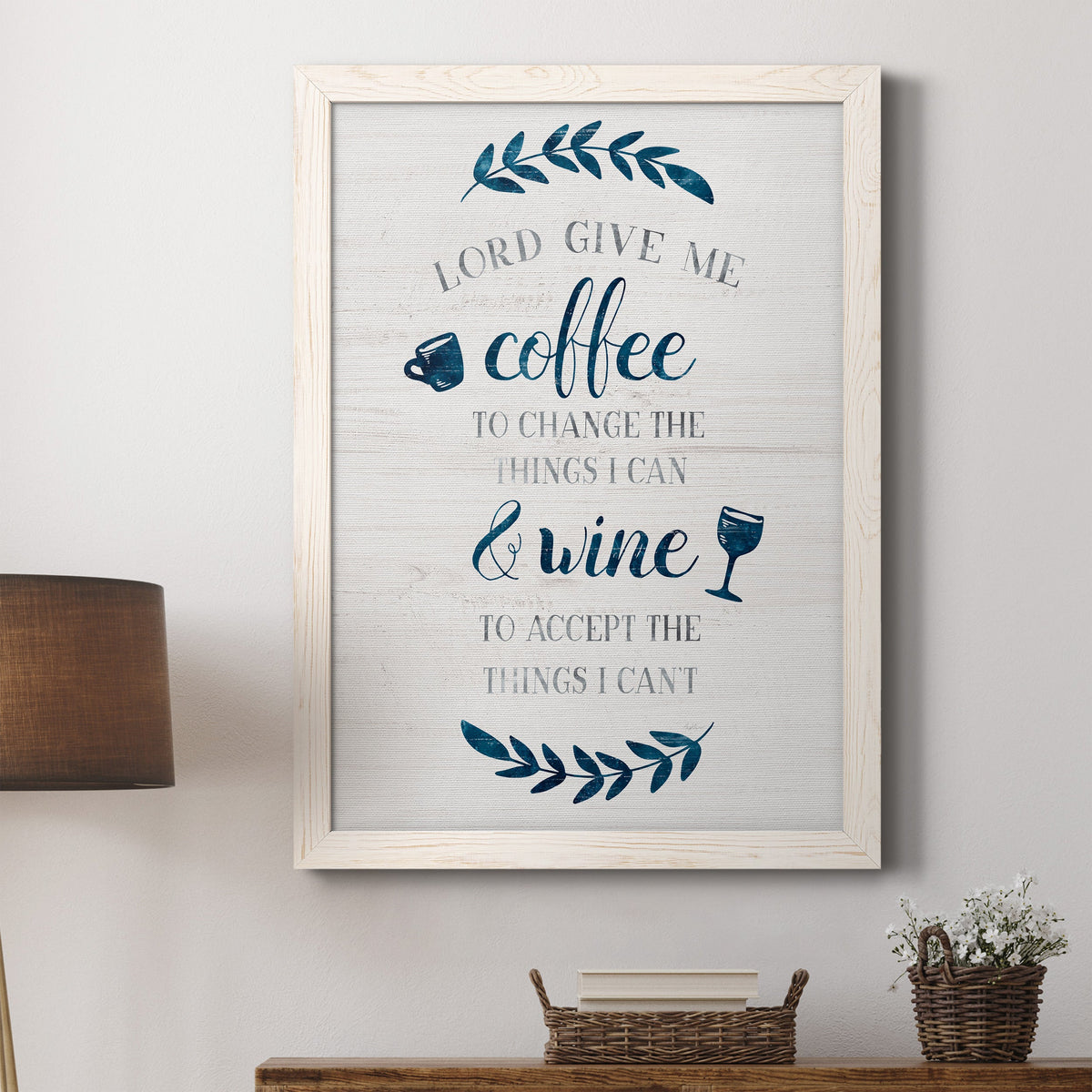 Coffee & Wine - Barnwood Framed Canvas Print