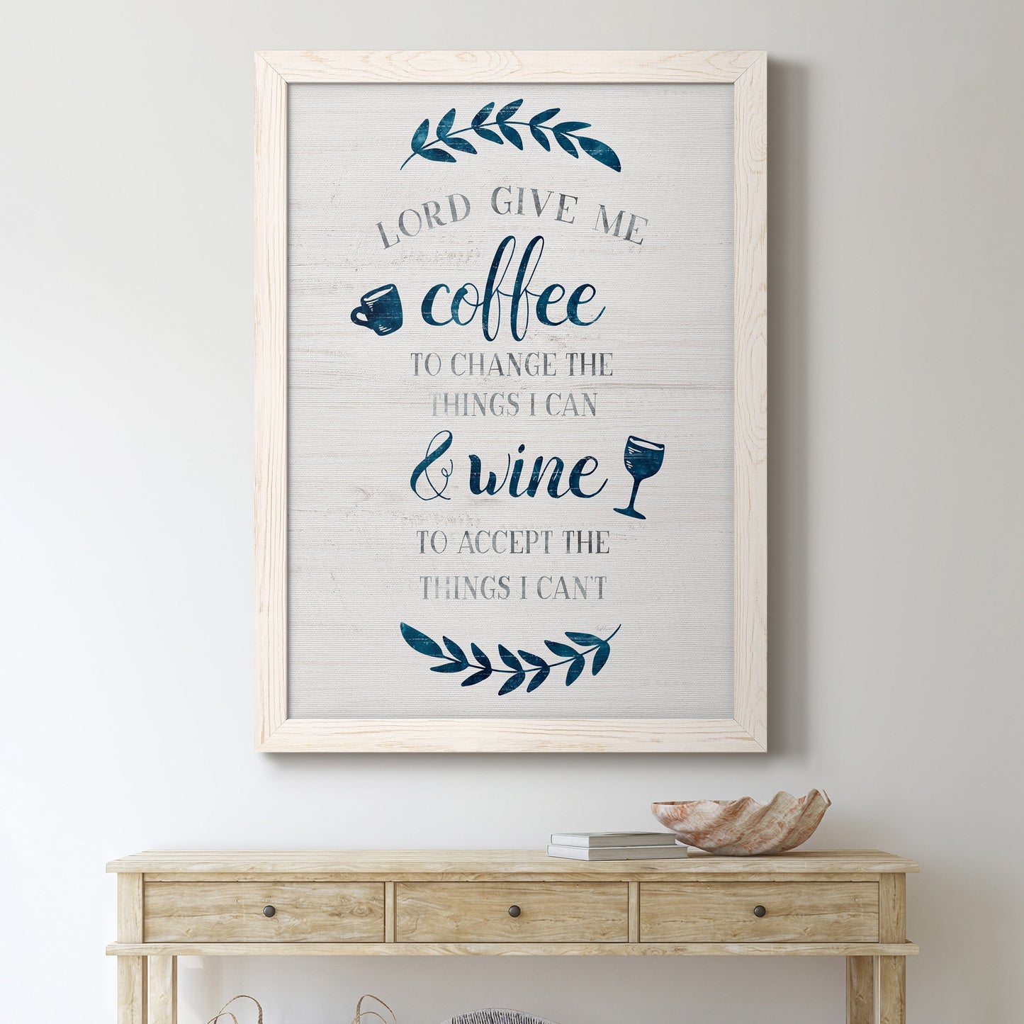 Coffee & Wine - Barnwood Framed Canvas Print