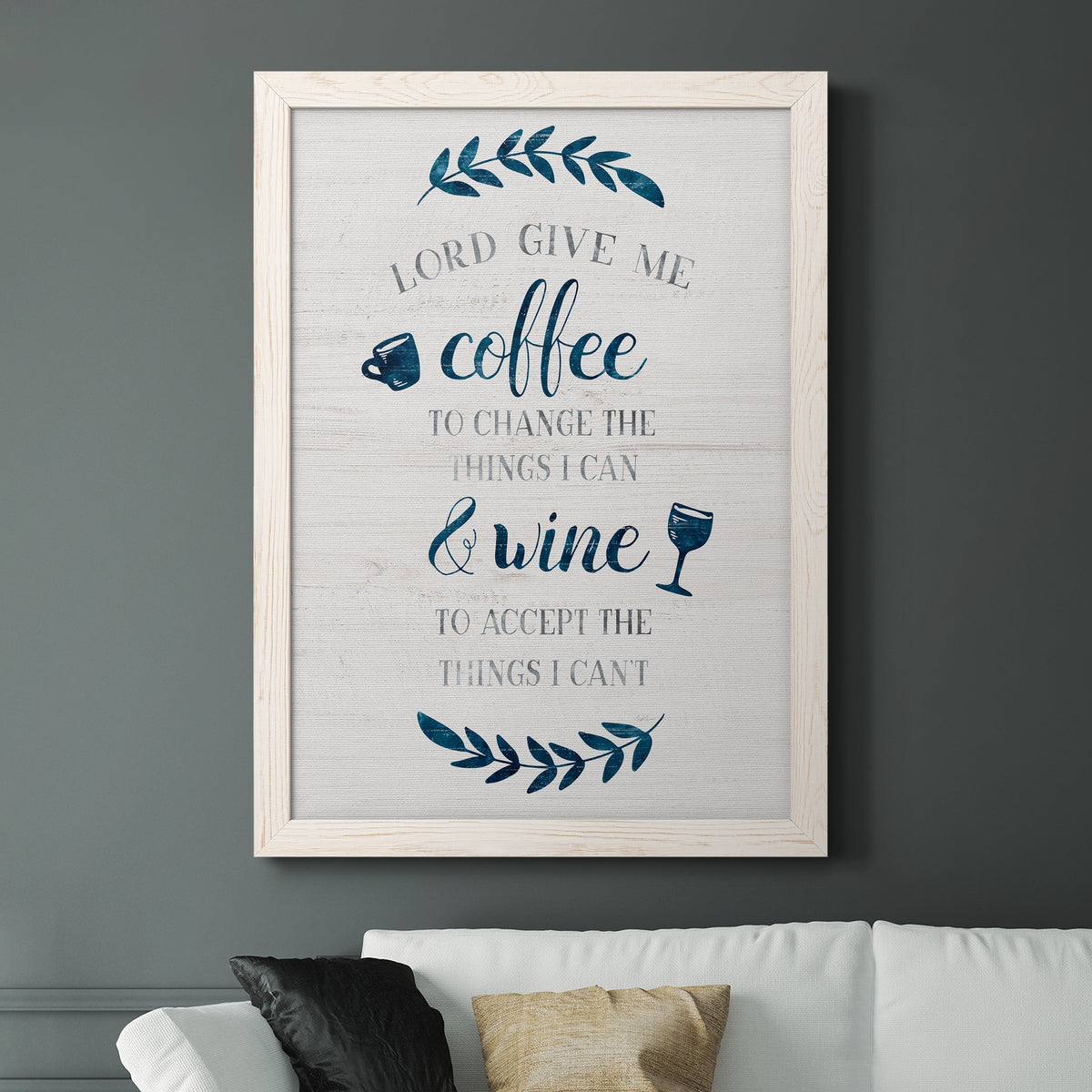 Coffee & Wine - Barnwood Framed Canvas Print
