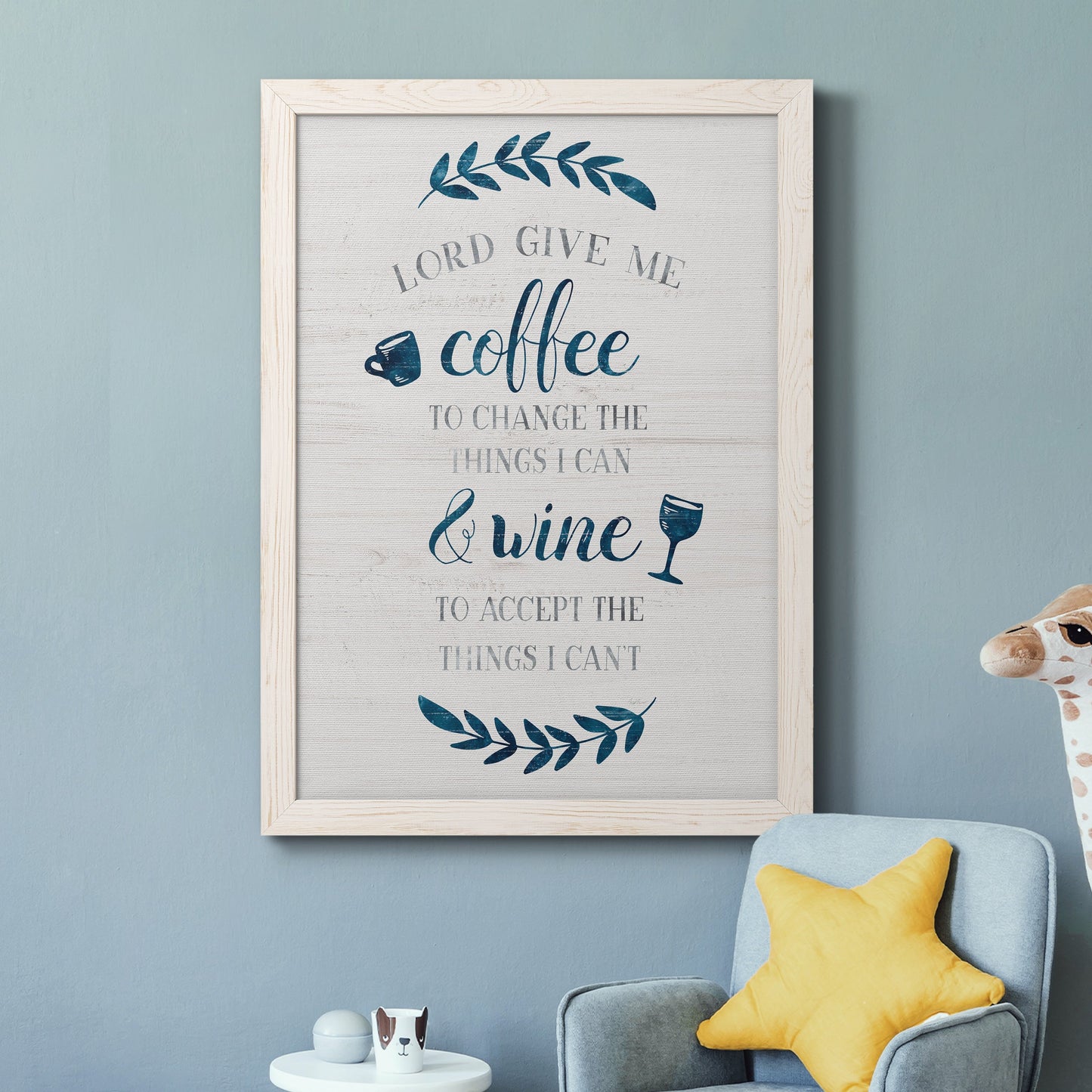 Coffee & Wine - Barnwood Framed Canvas Print
