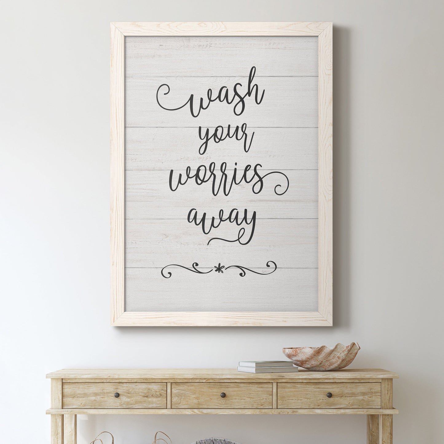 Wash Worries - Barnwood Framed Canvas Print