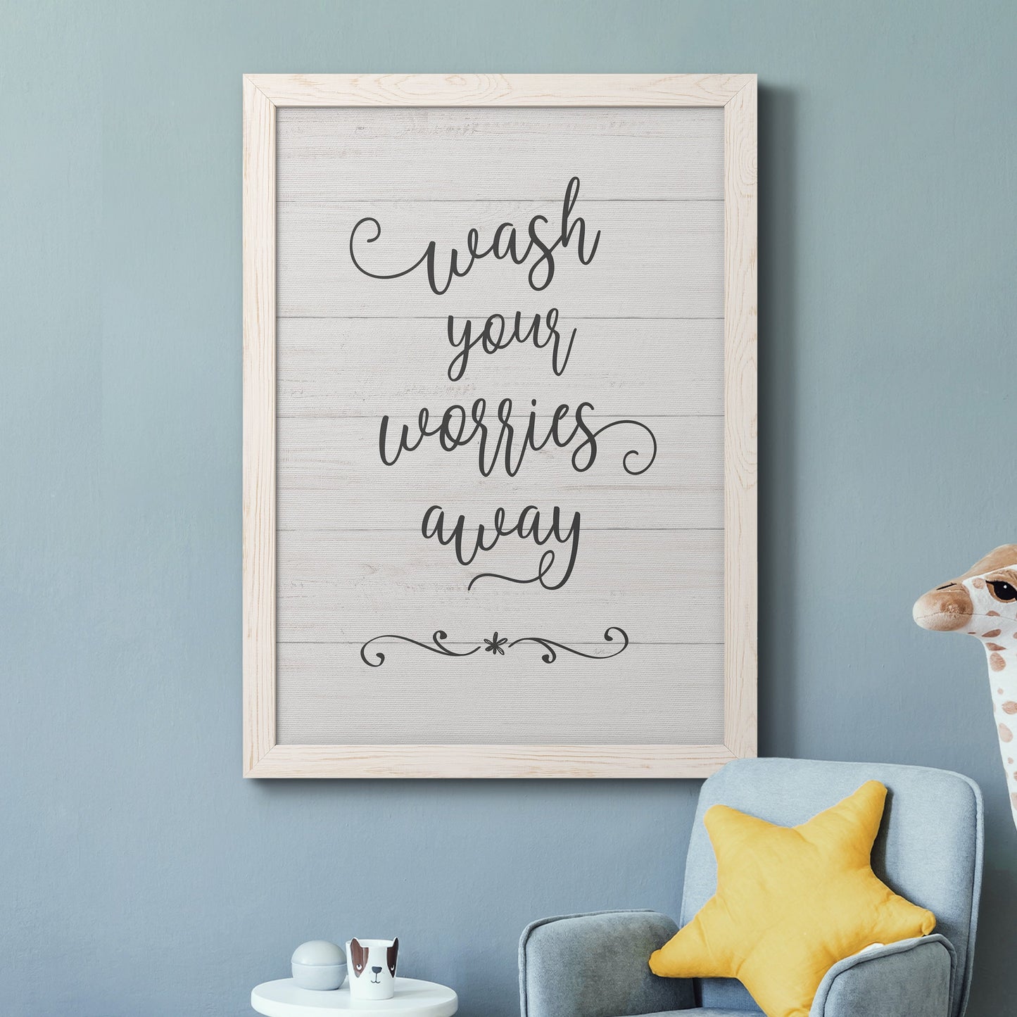 Wash Worries - Barnwood Framed Canvas Print