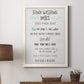Stay Safe Rules - Barnwood Framed Canvas Print