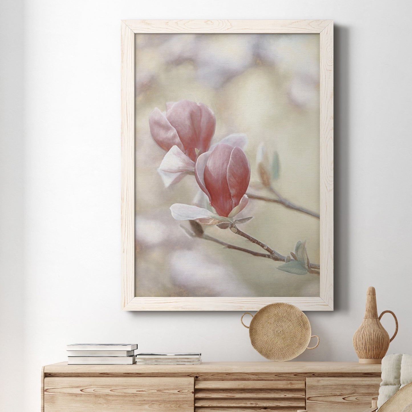 Blooming Hearts - Barnwood Framed Canvas Print