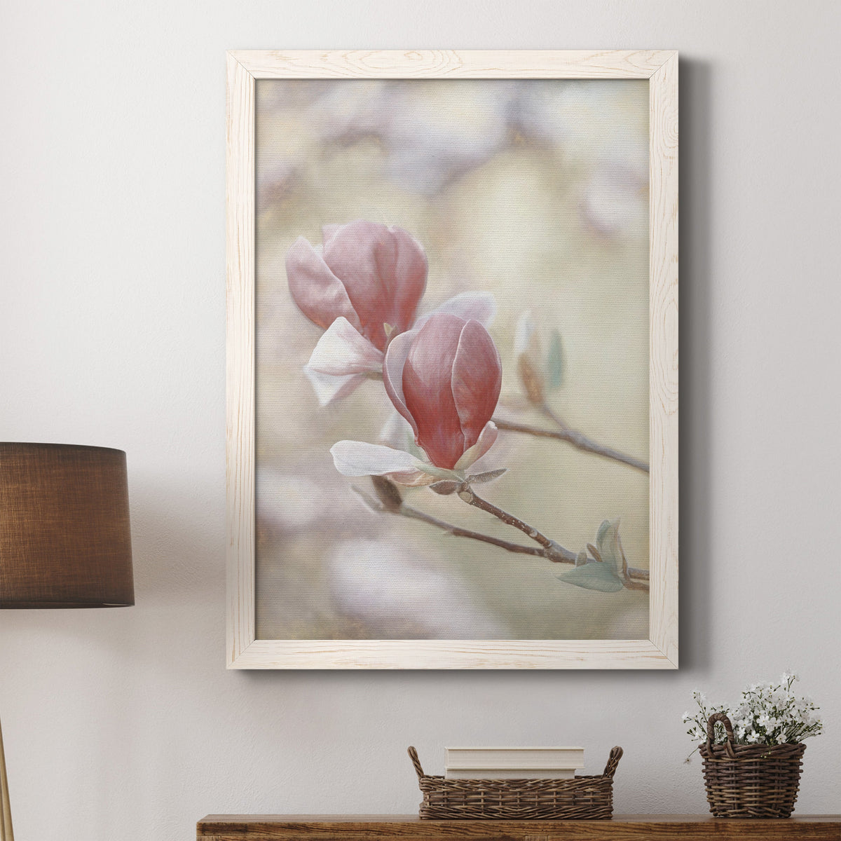 Blooming Hearts - Barnwood Framed Canvas Print