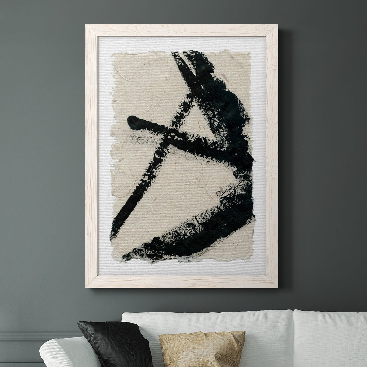 Lines Crossed I - Barnwood Framed Canvas Print