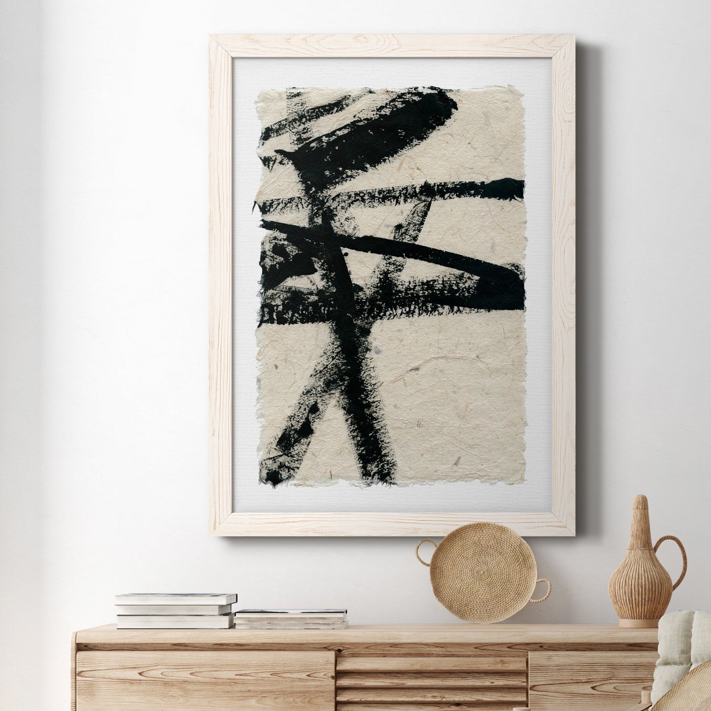 Lines Crossed III - Barnwood Framed Canvas Print