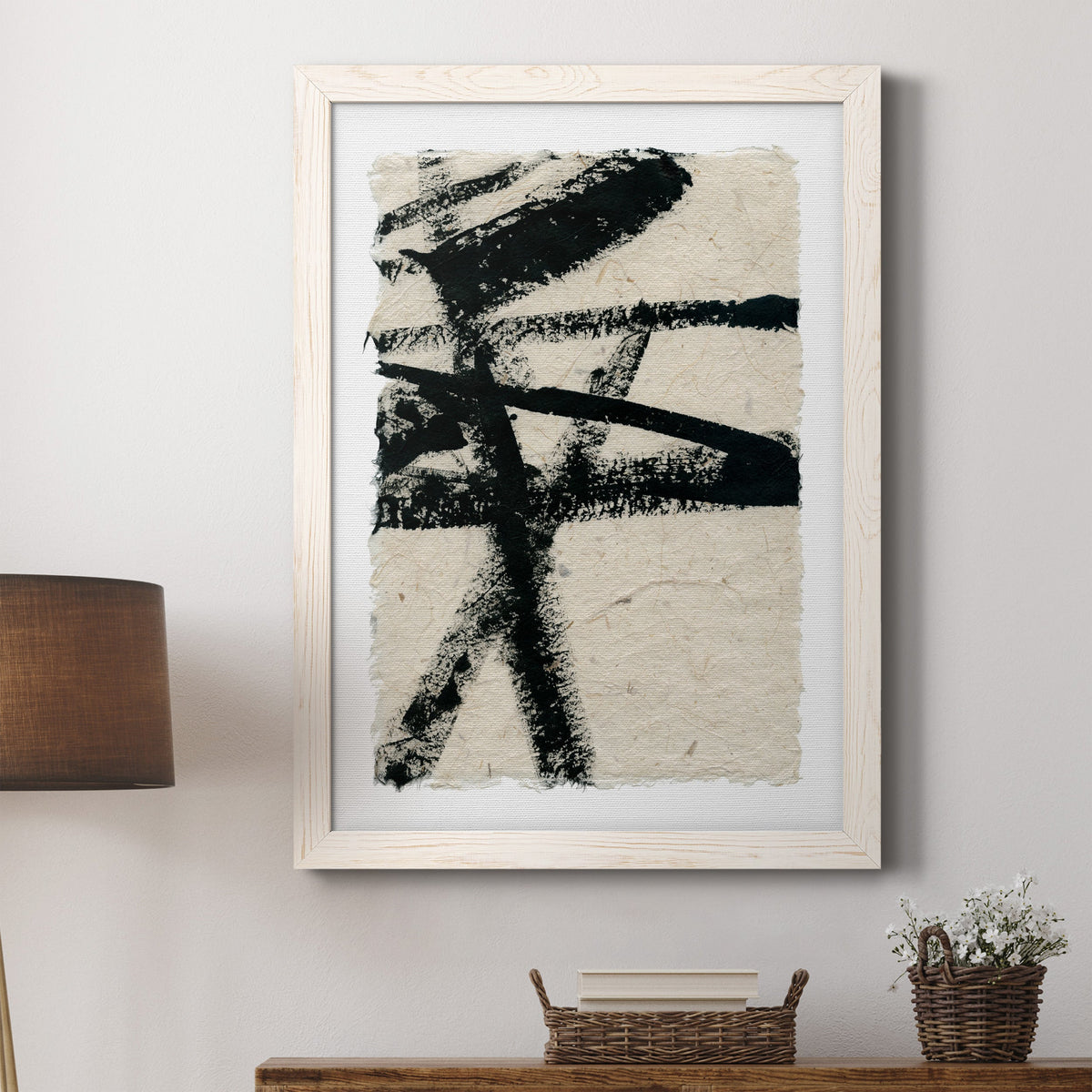 Lines Crossed III - Barnwood Framed Canvas Print