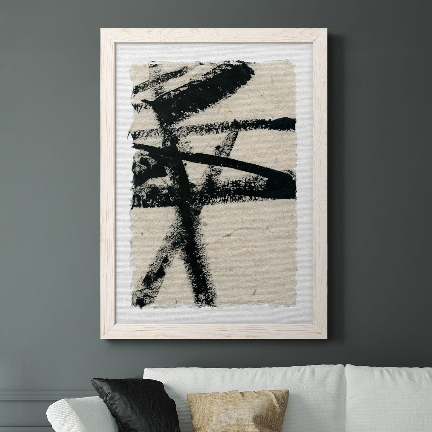 Lines Crossed III - Barnwood Framed Canvas Print