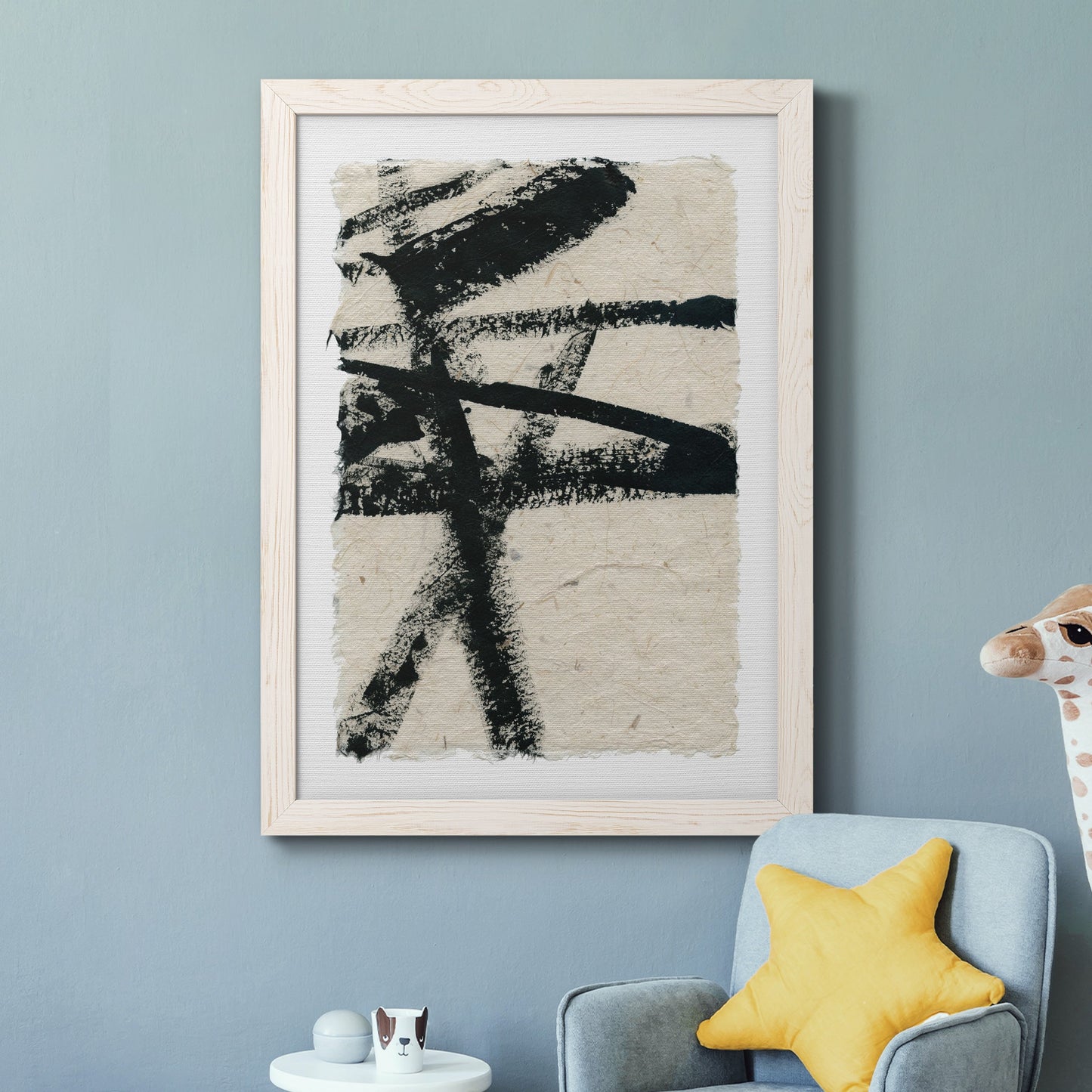 Lines Crossed III - Barnwood Framed Canvas Print