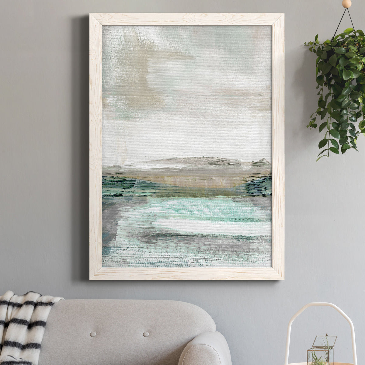 Summer Teal I - Barnwood Framed Canvas Print
