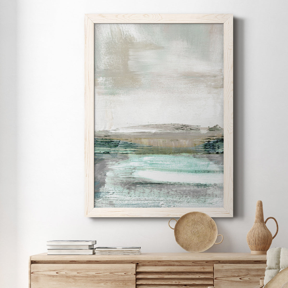 Summer Teal I - Barnwood Framed Canvas Print