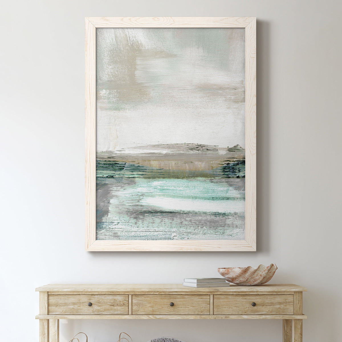 Summer Teal I - Barnwood Framed Canvas Print