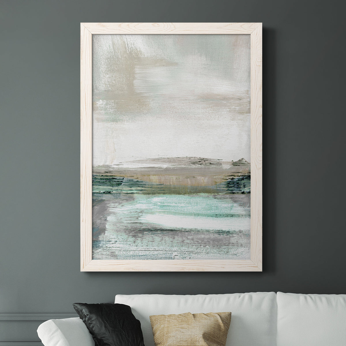 Summer Teal I - Barnwood Framed Canvas Print