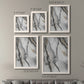 Size comparison chart for a set of two white barnwood framed canvas prints.