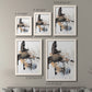 Size comparison chart for a set of two white barnwood framed canvas prints.
