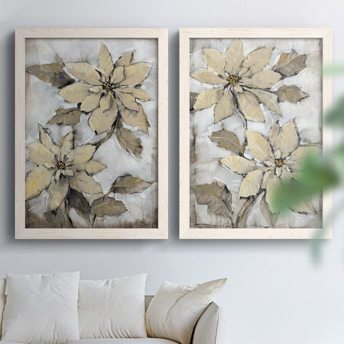 Poinsettia Study I - Barnwood Framed Canvas Set