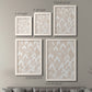 Size comparison chart for a set of two white barnwood framed canvas prints.