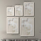 Size comparison chart for a set of two white barnwood framed canvas prints.
