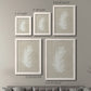 Size comparison chart for a set of two white barnwood framed canvas prints.