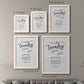 Size comparison chart for a set of two white barnwood framed canvas prints.