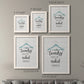 Size comparison chart for a set of two white barnwood framed canvas prints.