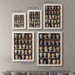 Size comparison chart for a set of two white barnwood framed canvas prints.