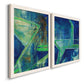 Geometric in Cool VII - Barnwood Framed Canvas Set