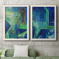 Geometric in Cool VII - Barnwood Framed Canvas Set